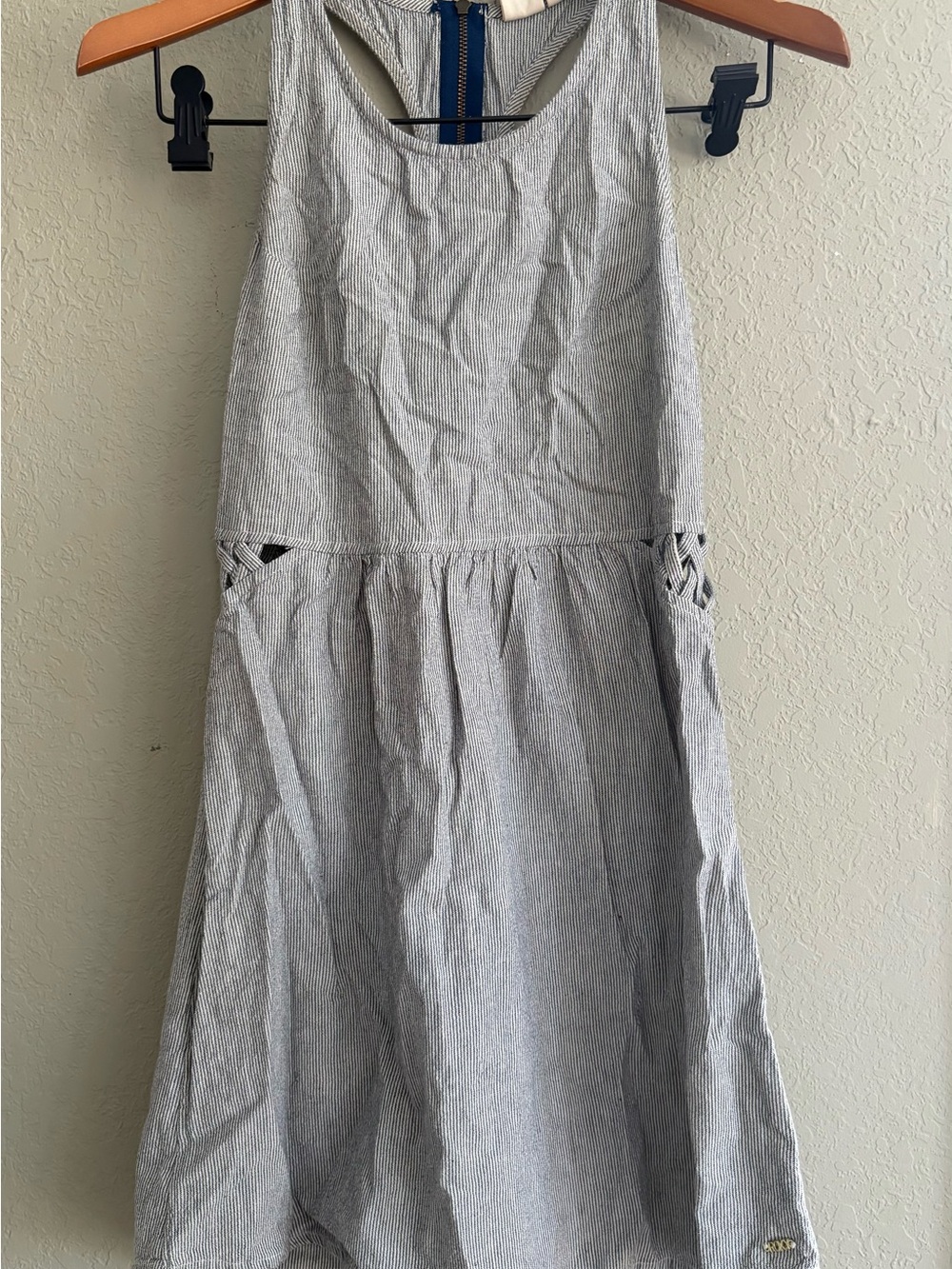 Roxy Striped Sleeveless Cotton Dress - Blue/White
